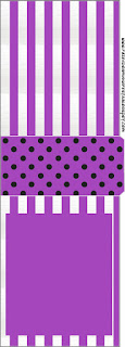 Black Polka Dots in Purple Free Printable Tic Tac Labels.   
