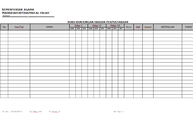 Contoh Buku Kunjungan Harian Perpustakaan Dalam Administrasi Perpustakaan ini dipakai un Contoh Buku Kunjungan Harian Perpustakaan Dalam Administrasi Perpustakaan