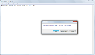Notepad dialogue: Do you want to save changes to Untitled?