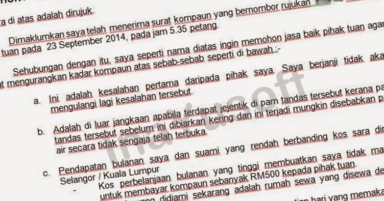 Contoh Surat Rayuan Kompaun Denggi - Kuora t