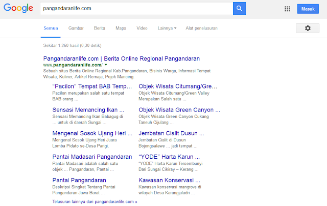 sitelink kedua dari google