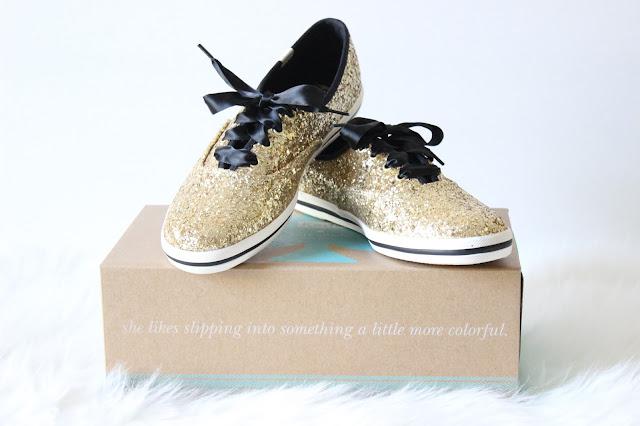 Kate Spade x Keds Gold Glitter Sneakers