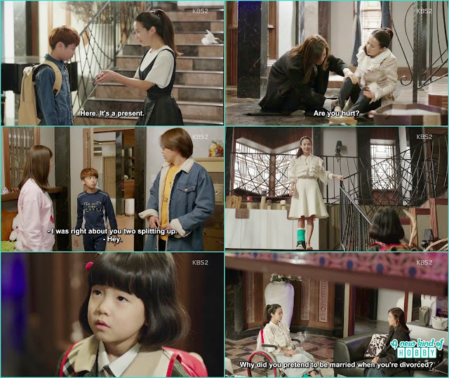 to stop jae bok from leavingthe house she fell from the stairs - Ms. Perfect Korean Drama Review