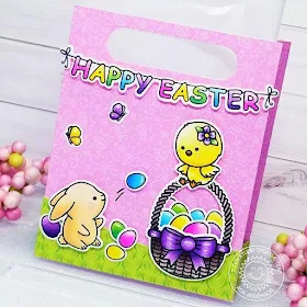 Sunny Studio Stamps: Chickie Baby Sweet Treat Gift Bag Dies Spring Scenes Spring Showers Woodland Borders Easter Treat Bag by Ana Anderson