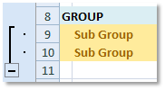 grouing kolom excel