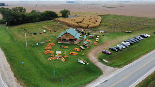 aerial view of Hoefling's Pumpkin Patch