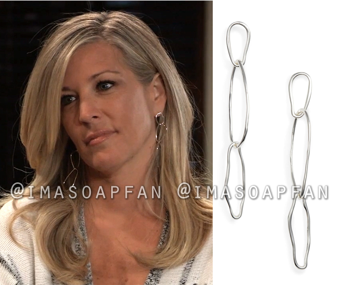 Carly Corinthos, Laura Wright, Asymmetrical Triple Link Drop Earrings, General Hospital, GH