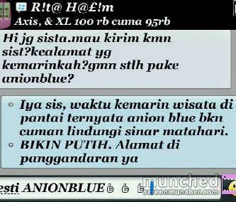 Testimoni Anion Blue Whitening Lotion