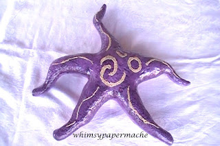 Finished Paper Mache Starfish Sculpture