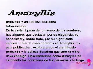 significado del nombre Amaryllis