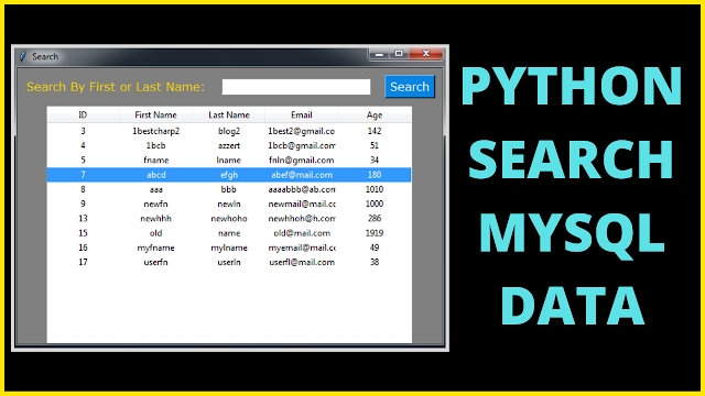 Search And Filter Data In Tkinter TreeView Using Python And MySQL