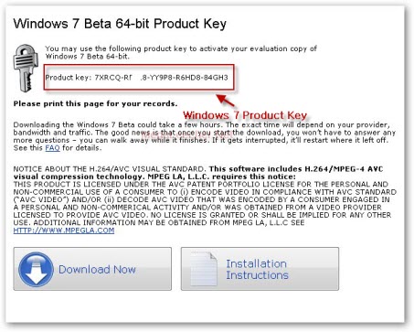 Windows 7 Professional Product Key 64 Bit Free