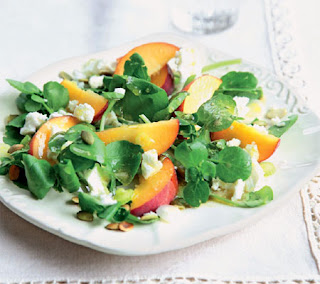 peach, feta and watercress salad recipe