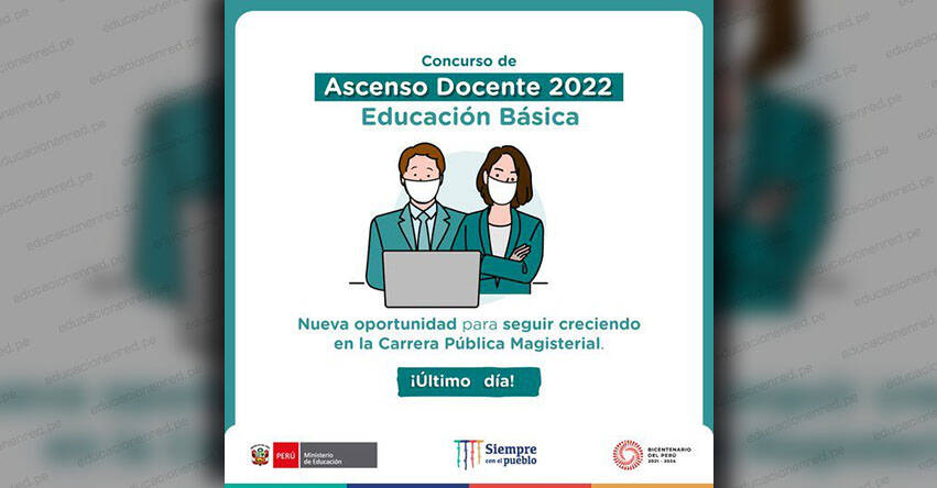 MINEDU: Último día para inscripción al concurso de Ascenso Docente 2022 (Martes 14 Junio)