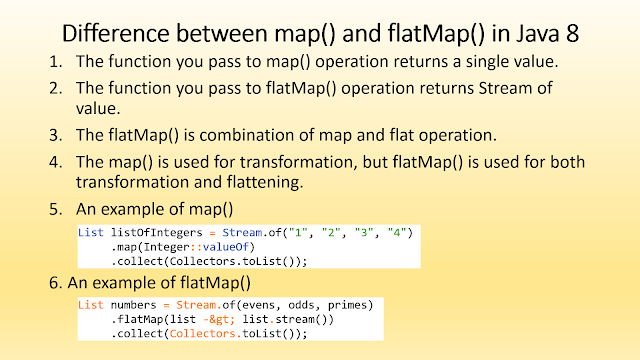  are 2 of import operations inwards novel functional Java  Difference betwixt map() in addition to flatMap() inwards Java 8 Stream