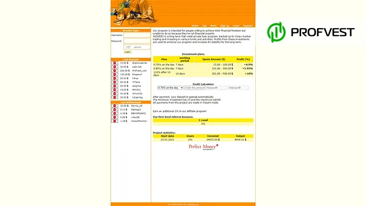 Аdindex обзор и отзывы HYIP-проекта