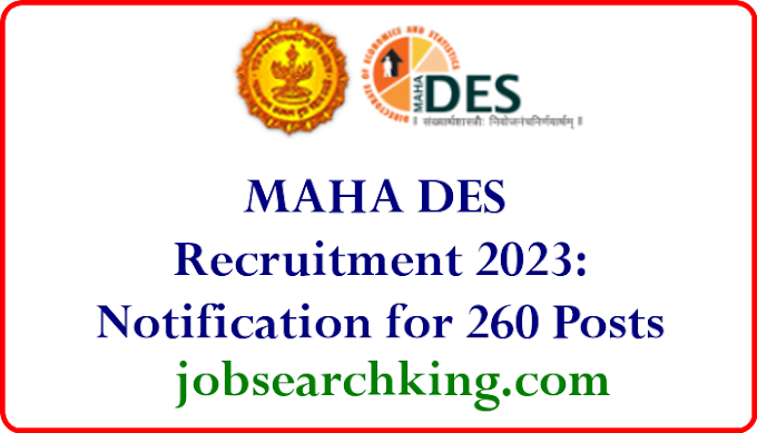 MAHA DES Recruitment 2023: Notification for 260 Posts 