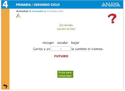 Resultado de imagen de GRAMTICA EL VERBO II ANAYA