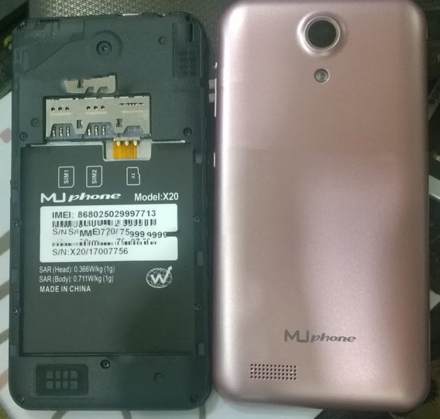 MuPhone X20 Flash File MT6580 Update Firmware