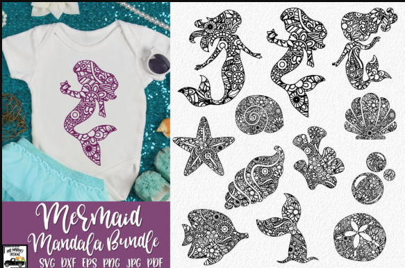 Mermaid Party Decor: SVG Cut Files for Silhouette to Make it Magical