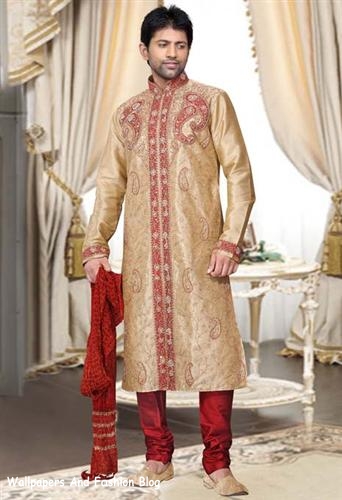 Indian Silk Kurta with Chooridar Payjama Indian Wedding Clothing For Men