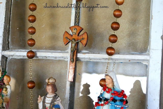 vintage oversized rosary wall art