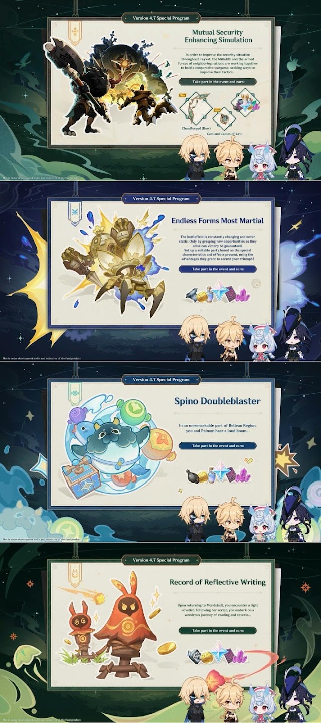 Genshin Impact Version 4.7 - List of Events and Free Rewards