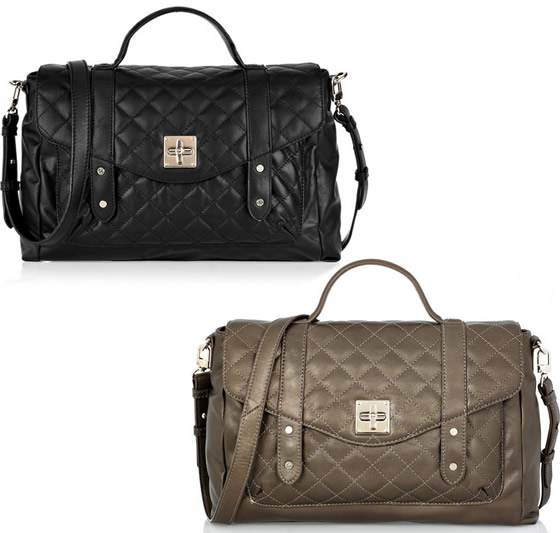 Quilted Leather Messenger Bag by DKNY