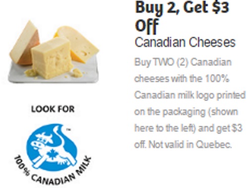 Canadian Cheese Buy 2 Get $3 Off Coupon