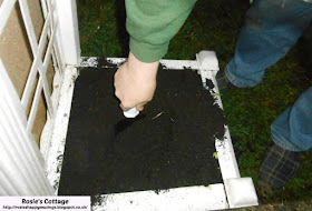 Spring arrives in the garden - in search of smiles. Hubby prepares the planter with lots of lovely fresh compost/soil.