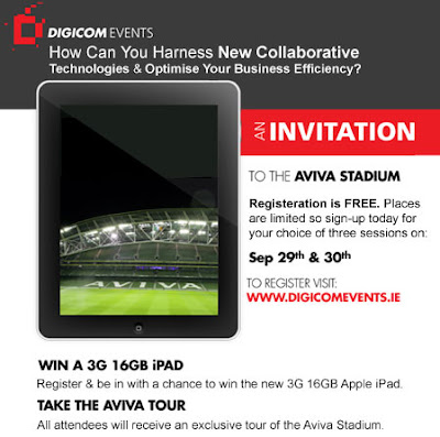 Digicom invite you to an exclusive free event to showcase the latest advancements in Audio Visual & Office Technology at Dublin's Aviva Stadium on September 29th and 30th