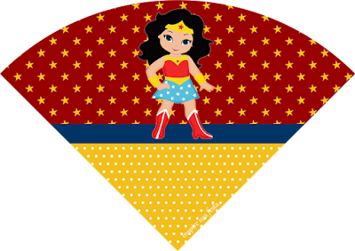 Wonder Woman Chibi Free Printable Cones.