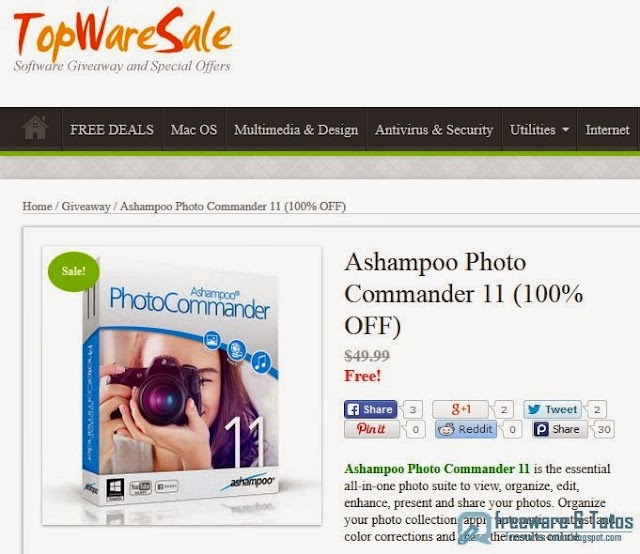 Offre promotionnelle : Ashampoo Photo Commander 11 gratuit !