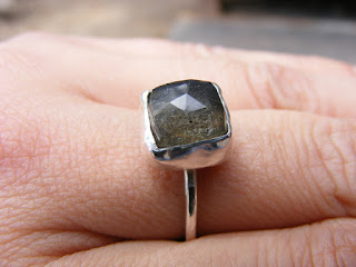 faceted labradorite cabochon