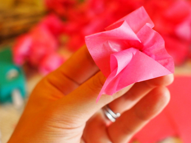 tissue paper blossoms kids craft for Chinese New Year