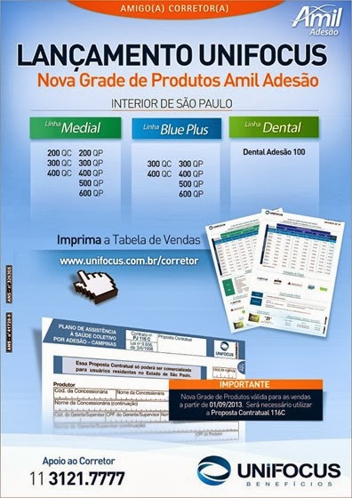 Nova Grade de Produtos Amil Adesão Unifocus!!