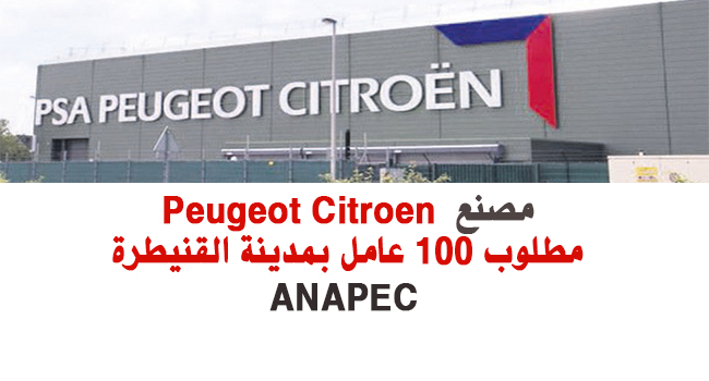 مصنع Peugeot Citroën مطلوب 100 عامل بمدينة القنيطرة بواسطة الآنابيك