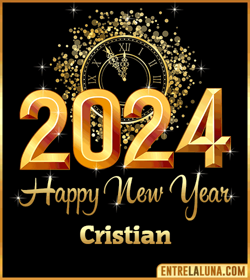 Happy New Year 2024 wishes gif Cristian