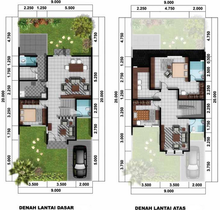 Denah Rumah Minimalis 2 Lantai