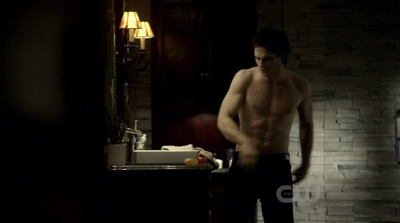 Ian Somerhalder Shirtless on The Vampire Diaries s2e17