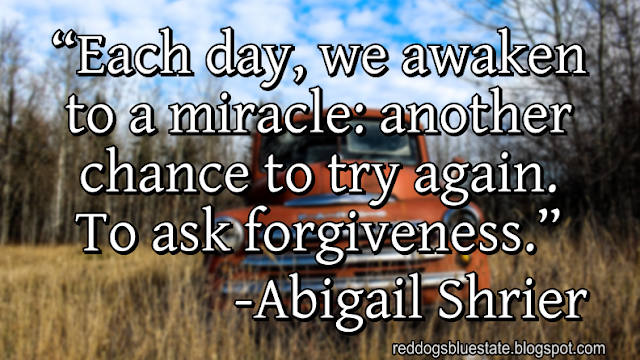 “[E]ach day, we awaken to a miracle: another chance to try again. To ask forgiveness.” -Abigail Shrier