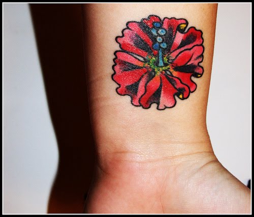 Hibiscus Tattoo On Wrist