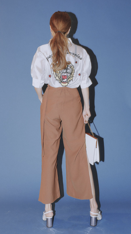 Side Slit Belted Pants