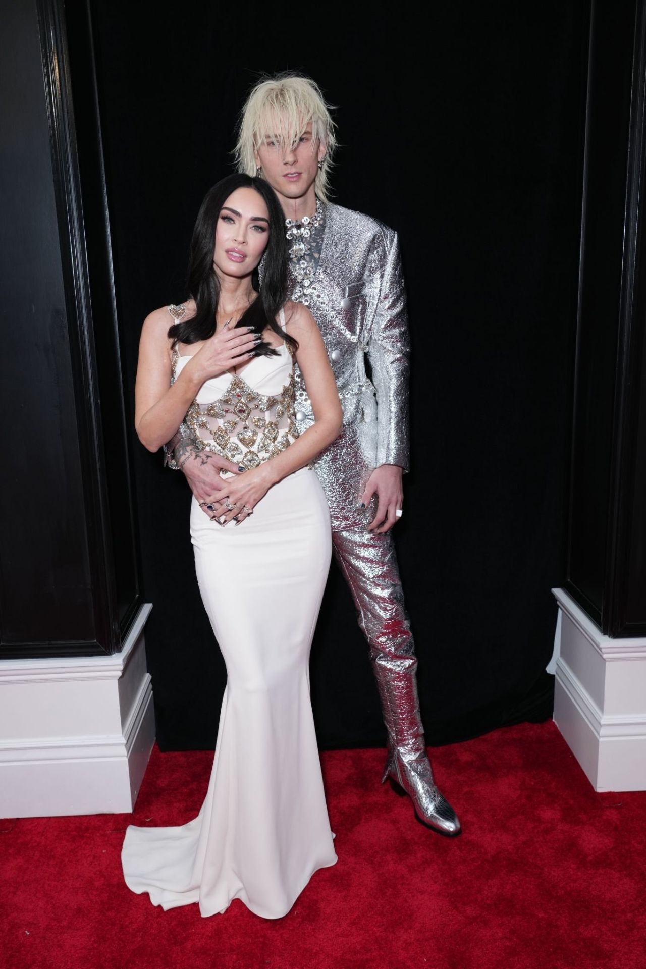 Megan Fox shimmers in ivory at the 2023 Grammys.