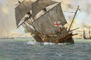 www.fertilmente.com.br - Mary Rose emborcando na batalha de solent, foi a prova de que armas novas precisavam também de navios novos