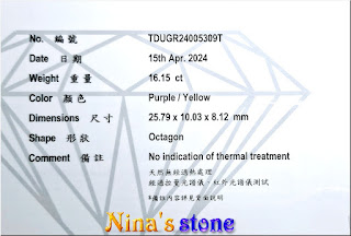 §玻利維亞能量寶石§無處理附證書 *火光火閃極強* 紫黃均勻