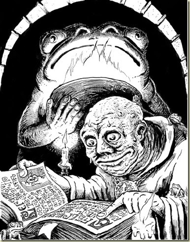 Stefan Poag - frog cultist from Goodman’s DCC RPG, pg 329