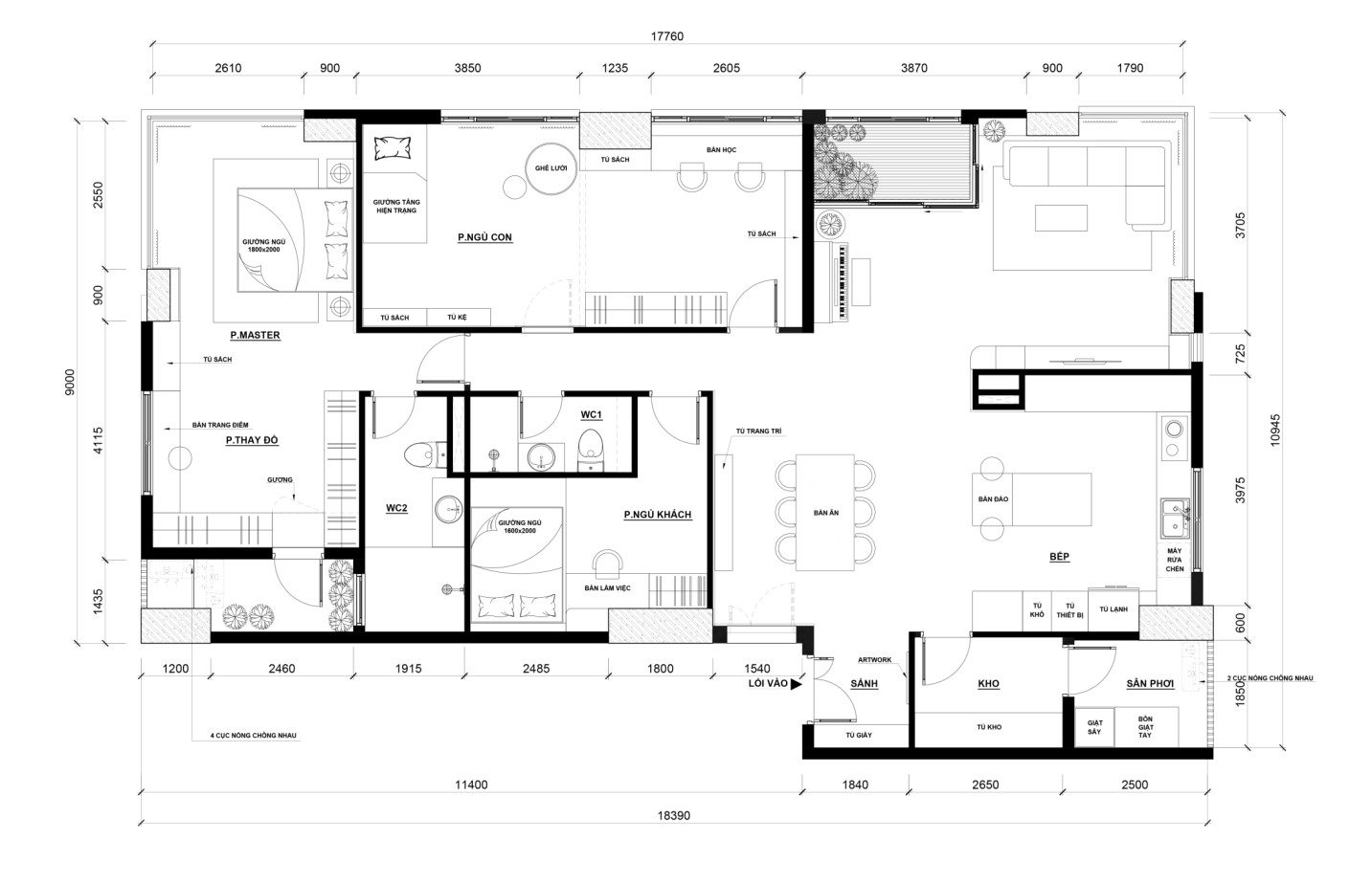 Bản vẽ thiết kế sẽ được thống nhất với quý khách trước khi thi công