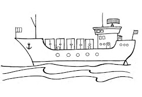 Desenho de navio para colorir