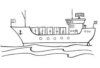 Desenho de navio para colorir